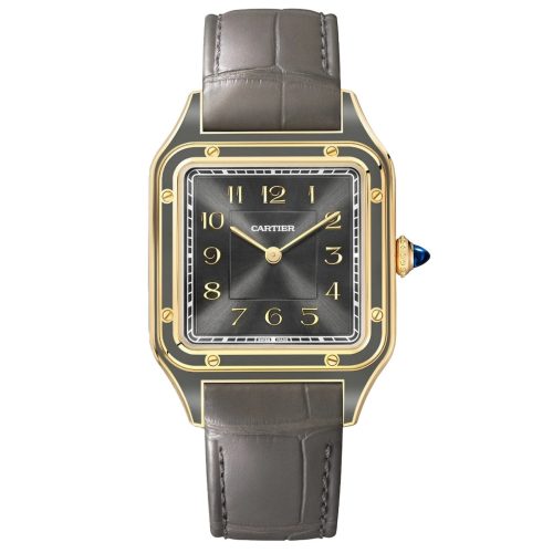 Santos-Dumont watch, large model, mechanical movement with manual winding 430 MC. Yellow gold，WGSA0097