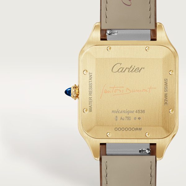 Santos Dumont Watch, Extra-Large Model, Manual Winding, Yellow Gold WGSA0111