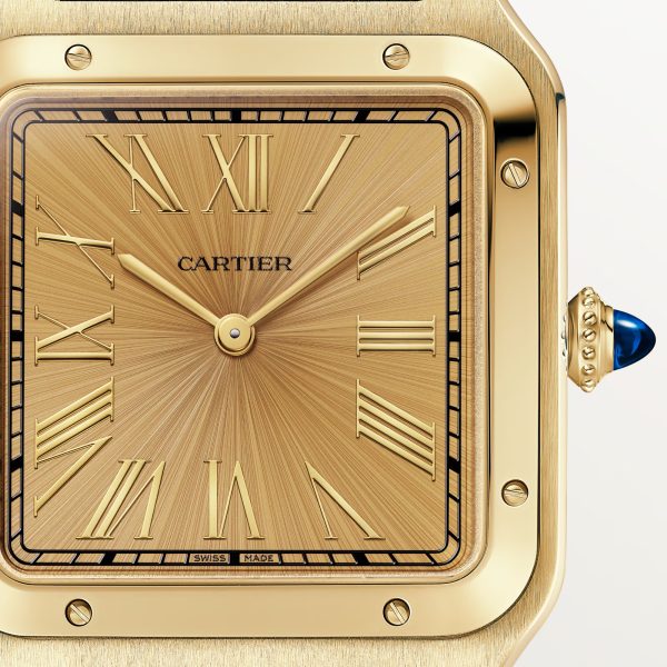 Santos Dumont Watch, Extra-Large Model, Manual Winding, Yellow Gold WGSA0111