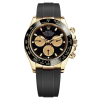 Rolex Cosmograph Daytona Black Champagne Yellow Gold Oysterflex Strap Mens Watch 116518LN-0047