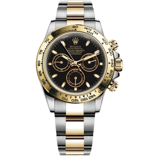 Rolex Cosmograph Daytona Black Dial Gold and Steel Men's Watch 116503-0004