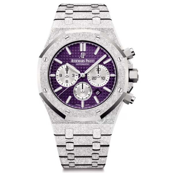 Audemars Piguet Royal Oak 26331BC.GG.1224BC.01 Selfwinding Chronograph Frosted White Gold Purple Dial LIMITED EDITION OF 200