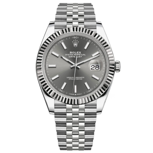 Rolex Oyster Perpetual Datejust 126334-0014，41MM Watch Grey dial, Fluted bezel