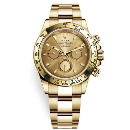 Rolex Cosmograph Daytona 116508-0003 Champagne Index Oyster Yellow Gold Mens Watch
