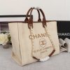 CHANEL Woven Straw Raffia Striped MediumDeauville Tote
