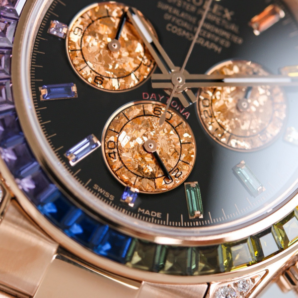 Rolex Daytona Rainbow 116595RBOW: Black Dial, Diamond Bezel, Oyster Bracelet, Rose Gold Watch