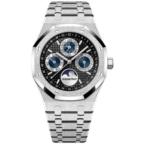 Audemars Piguet Royal Oak 26574BC.GG.1224BC.01 Automatic Chronograph Frosted White Gold Black Dial