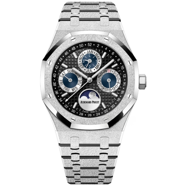 Audemars Piguet Royal Oak 26574BC.GG.1224BC.01 Automatic Chronograph Frosted White Gold Black Dial