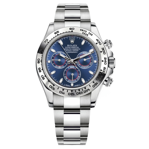 ROLEX Cosmograph Daytona 40 Blue Dial White Gold Oyster Men's Watch 116509-0071
