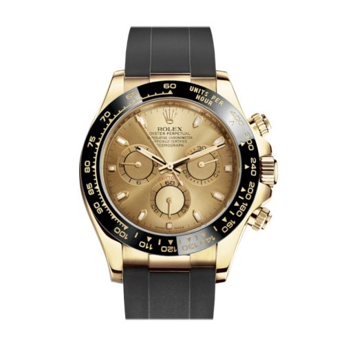 Rolex Cosmograph Daytona Champagne Yellow Gold Oysterflex Strap Mens Watch 116518LN-0042