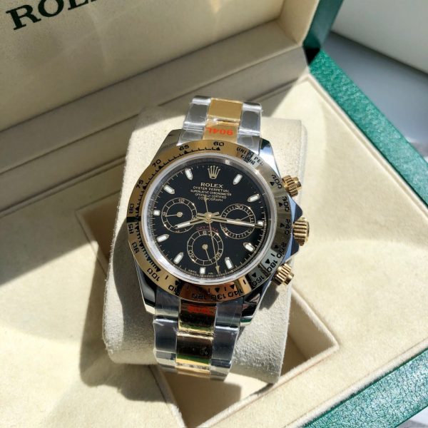 Rolex Cosmograph Daytona Black Dial Gold and Steel Men's Watch 116503-0004
