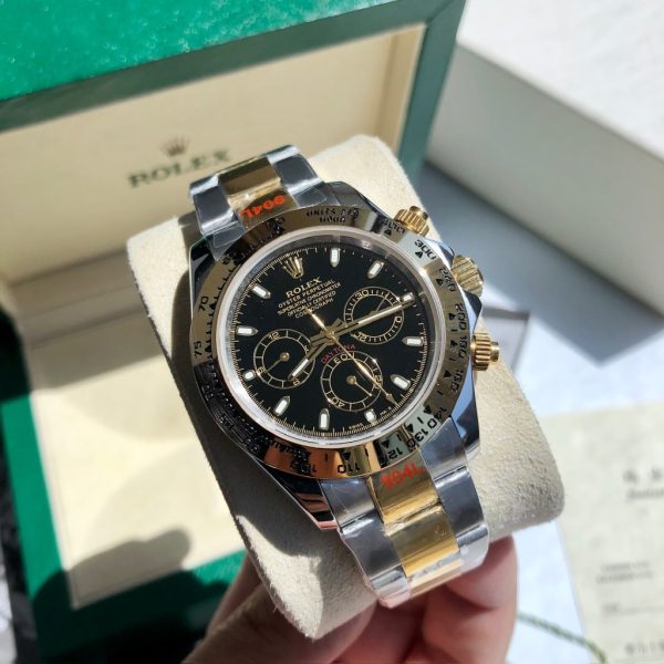 Rolex Cosmograph Daytona Black Dial Gold and Steel Men's Watch 116503-0004