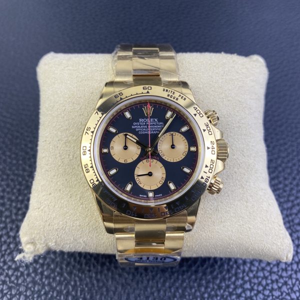 Rolex Cosmograph Daytona Black and Champagne Dial Men's 18kt Yellow Gold Oyster Watch 116508-0009