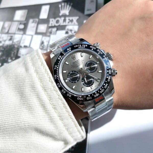 Rolex Cosmograph Daytona 116509-0072 Steel and Black Oyster White Gold Mens Watch