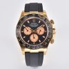 Rolex Cosmograph Daytona Black Champagne Yellow Gold Oysterflex Strap Mens Watch 116518LN-0047