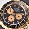 Rolex Cosmograph Daytona Black Champagne Yellow Gold Oysterflex Strap Mens Watch 116518LN-0047