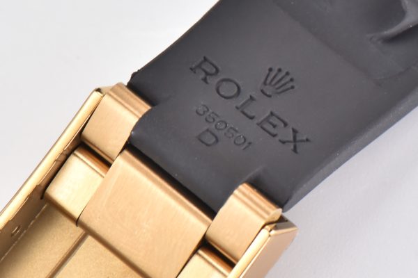 Rolex Cosmograph Daytona Black Champagne Yellow Gold Oysterflex Strap Mens Watch 116518LN-0047