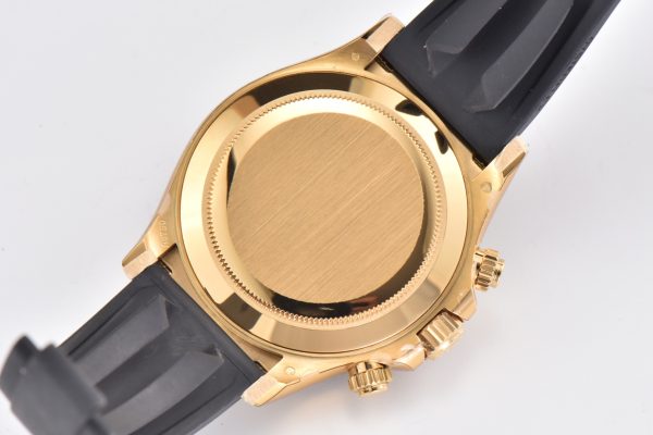 Rolex Cosmograph Daytona Black Champagne Yellow Gold Oysterflex Strap Mens Watch 116518LN-0047