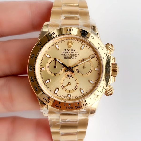Rolex Cosmograph Daytona 116508-0003 Champagne Index Oyster Yellow Gold Mens Watch