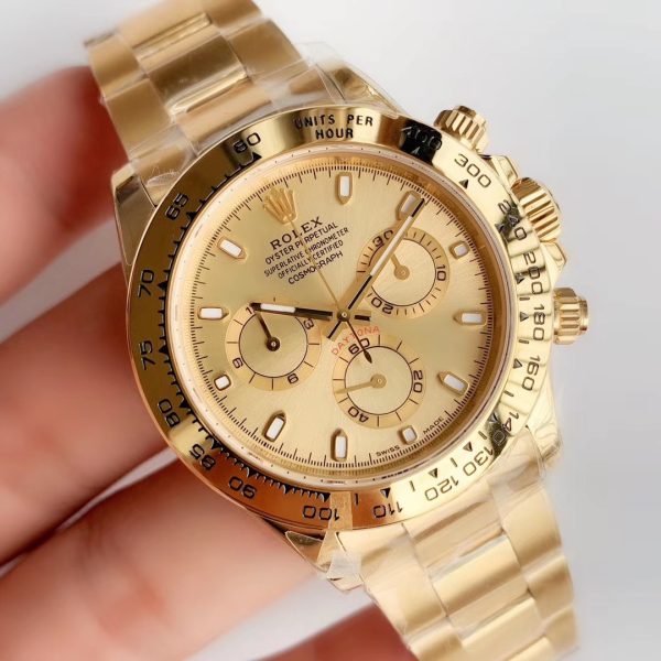 Rolex Cosmograph Daytona 116508-0003 Champagne Index Oyster Yellow Gold Mens Watch