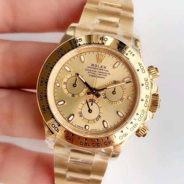 Rolex Cosmograph Daytona 116508-0003 Champagne Index Oyster Yellow Gold Mens Watch