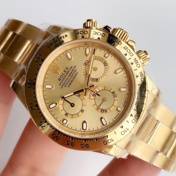 Rolex Cosmograph Daytona 116508-0003 Champagne Index Oyster Yellow Gold Mens Watch