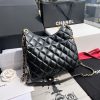 Chanel Hobo Bag - Black Shiny Crinkled Calfskin | Gold Hardware