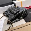 Chanel Hobo Bag - Black Shiny Crinkled Calfskin | Gold Hardware