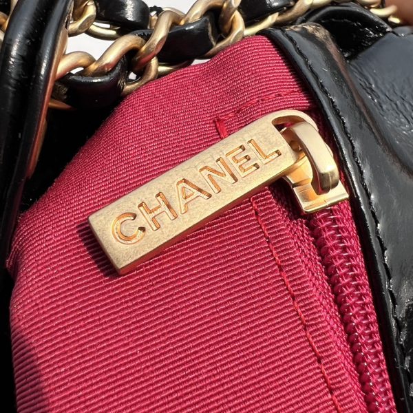 Chanel Hobo Bag - Black Shiny Crinkled Calfskin | Gold Hardware