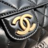 Chanel Hobo Bag - Black Shiny Crinkled Calfskin | Gold Hardware