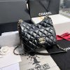 Chanel Hobo Bag - Black Shiny Crinkled Calfskin | Gold Hardware
