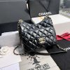 Chanel Hobo Bag - Black Shiny Crinkled Calfskin | Gold Hardware
