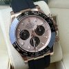 Rolex Cosmograph Daytona Pink and black Dial Oysterflex Strap Mens Everose Watch 116515LN-0018