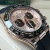 Rolex Cosmograph Daytona Pink and black Dial Oysterflex Strap Mens Everose Watch 116515LN-0018