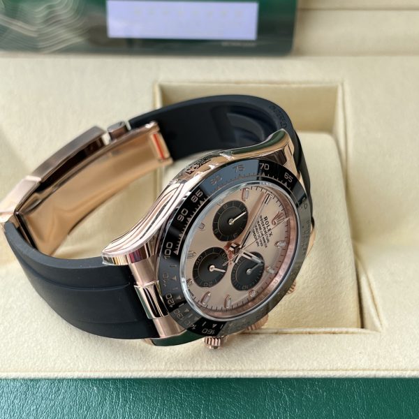 Rolex Cosmograph Daytona Pink and black Dial Oysterflex Strap Mens Everose Watch 116515LN-0018