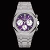 Audemars Piguet Royal Oak 26331BC.GG.1224BC.01 Selfwinding Chronograph Frosted White Gold Purple Dial LIMITED EDITION OF 200