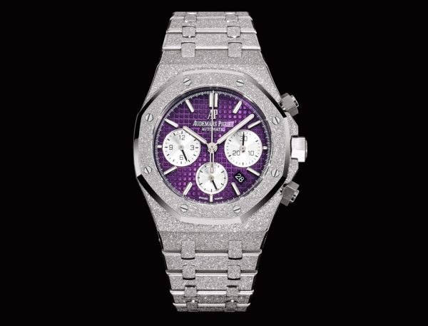 Audemars Piguet Royal Oak 26331BC.GG.1224BC.01 Selfwinding Chronograph Frosted White Gold Purple Dial LIMITED EDITION OF 200
